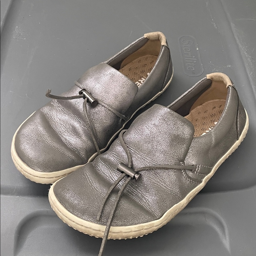 Vivobarefoot silver slip ons